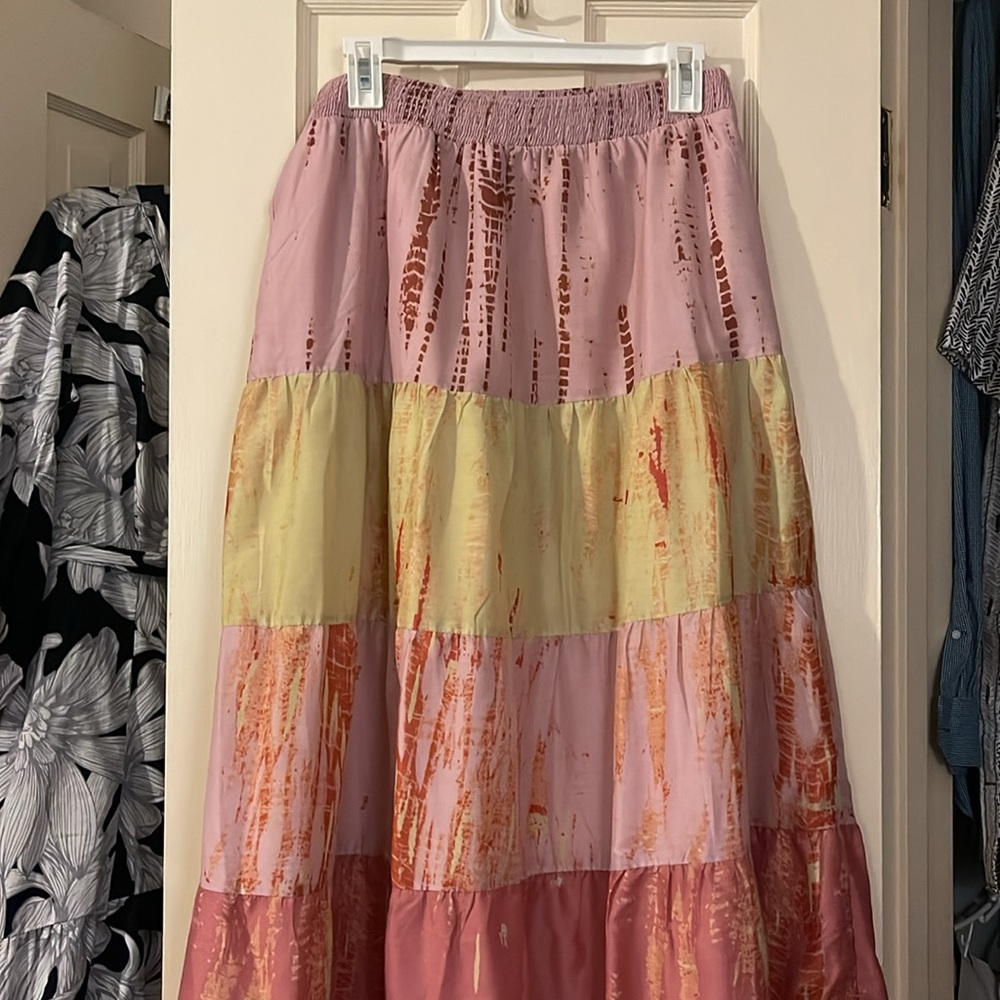 Anthropologie Tiered Tie-Dye Maxi Skirt Kavita Bhartia - Picture 4 of 7